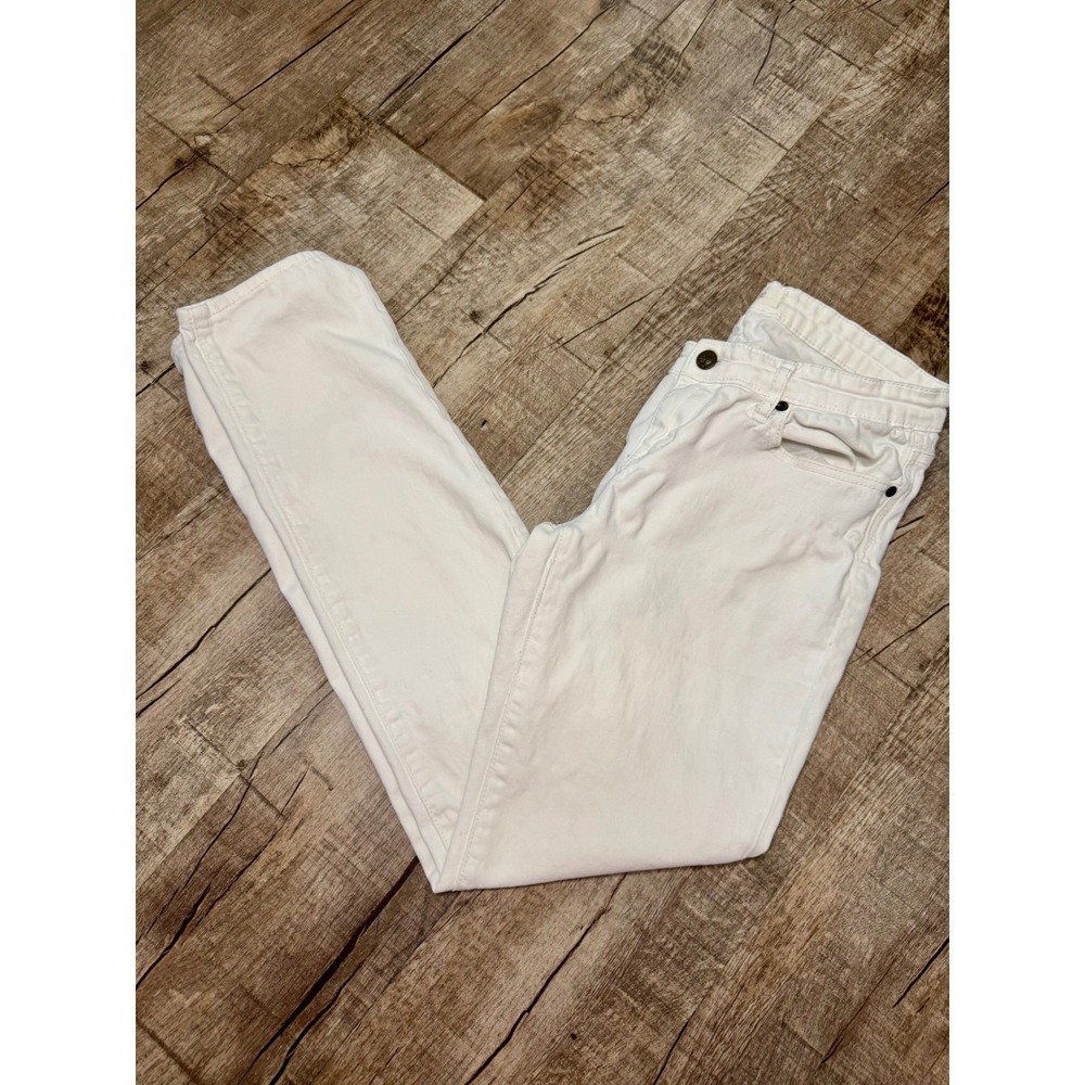 Workshop Andrea Jovine Womens White Denim Jeans Slim Straight Leg Size 10